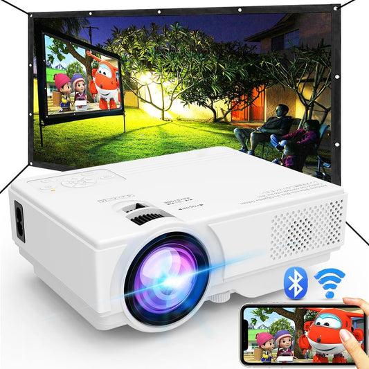 WiFi and Bluetooth, 2024 Upgrade Outdoor Projector